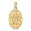 Black Bow Jewelry 14k Yellow Gold, Solid Oval Miraculous Medal Pendant - 3 of 4