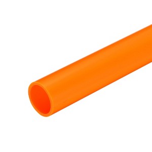 Unique Bargains Water Plumb DIY Crafts High Impact Rigid Round Pipes 8" Length ID 0.83" OD 0.98" Orange - 1 of 4