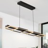 LLHZSY Rustic Aluminum Dimmable Rectangle LED Linear Chandelier Adjustable Kitchen Island Lights - W45.08" - 2 of 4