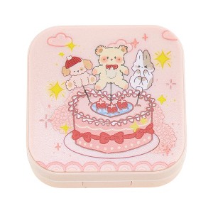 Unique Bargains Cartoon Animal Contact Lens Case Pink 1 Set - 1 of 4