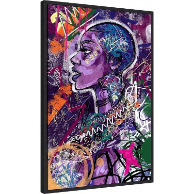 Vibrant Abstract Woman Profile Canvas Wall Art 23 x 33-in.