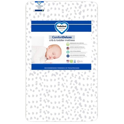 PediaSeal ComfortDeluxe 2-Stage Crib & Toddler Mattress - Modern Dots