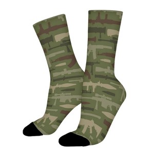 Vintage Military Weapons Women Printed Crew Socks Funny Funky Socks Soft Polyester Novelty Gifts for Artists Men - 1 of 1