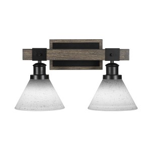 Toltec Lighting Tacoma 2 - Light Vanity in  Black/Painted Wood with 7" White Muslin Shade - 1 of 1