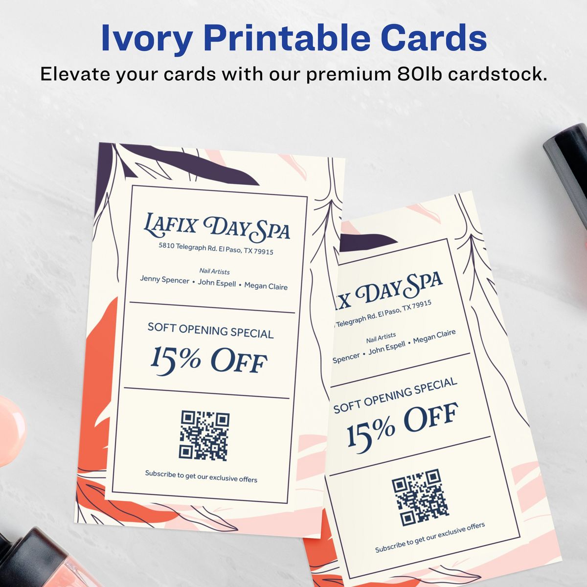 Avery 5-1/2" x 8-1/2" Rectangle, Matte Ivory Invitation Cards - thumbnail 2
