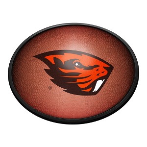 College Football Pigskin Design Oval Slimline Lighted Wall Sign - 1 of 4