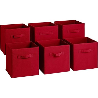Sorbus 11 Inch 6 Pack Foldable Fabric Storage Cube Bins with Handles - for Organizing Pantry, Closet, Nursery, Playroom, and More