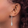Black Bow Jewelry Diamond Cut Teardrop Lever Back Earrings in 14k White Gold, 44mm - 3 of 4