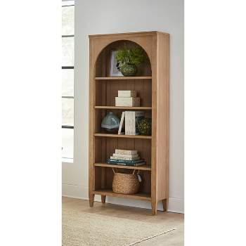 78" Modern Wood Open Bookcase Laurel Collection Light Brown - Martin Furniture