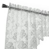 Habitat Limoges Sheer Rod Pocket Delicate Scalloped Bottom Hem Floral Lace Design Swag Valance Set 72" x 32" White - 3 of 4