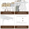 Lirago Adjustable Heavy-Duty Wood Closet Organizer-6 Shelves and 3 Expandable Rods Storage System White - 3 of 4