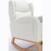 Racxily Teddy Fabric Rocking Chair, Upholstered Glider Rocker Chairs With Packet&Wood Legs, Soft Back Accent Armchair with Rubber Wood Legs - 3 of 4