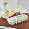 LunaLulinlk White stackable ice trays, set of 2, 16 ice trays per tray, BPA free - 3 of 4