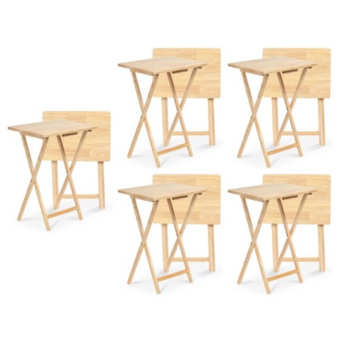 Wooden folding snack tables hotsell