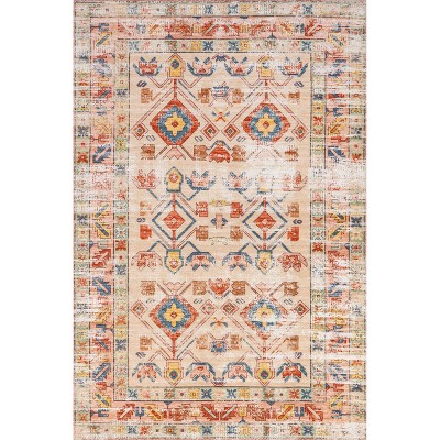 Nuloom Vasa Medallion 4x6 Machine Washable Indoor Area Rug for Living Room Bedroom Dining Room Kitchen, Multicolor