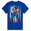 Men's - Marvel - Captain America Retro Distressed Flag Short Sleeve Graphic T-Shirt - 2 of 4