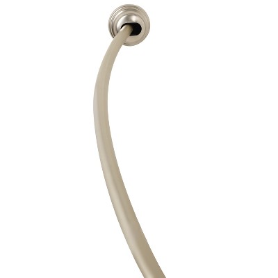 Photo 1 of  NeverRust Rustproof Adjustable Tension Curved Shower Rod Brushed Nickel - Zenna Home