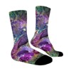 Elegant Purple Teal Peacock Floral Women Printed Crew Socks Funny Funky Socks Soft Polyester Novelty Gifts for Artists Men - 3 of 4
