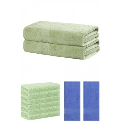 REGALWOVEN Absorbent Solid Bath Hand Face Cloths Cotton Towels 3 Piece Sets