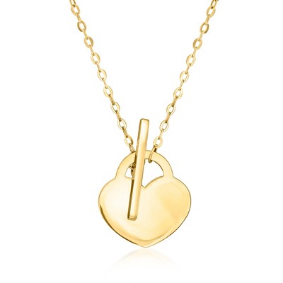 Ross-Simons Italian 10kt Yellow Gold Heart Toggle Necklace
