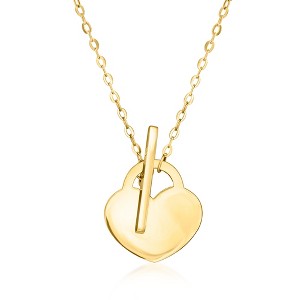Ross-Simons Italian 10kt Yellow Gold Heart Toggle Necklace - 1 of 3