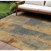 Gold And Charcoal Abstract Washable Indoor Outdoor Area Rug - 2 of 4