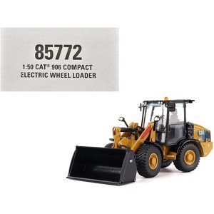 CAT Caterpillar 906 Electric Compact Wheel Loader Yellow with Operator "High Line Series" 1/50 Diecast Model by Diecast Masters - 1 of 4