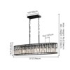 Rennnsan Quintrel 37" W 6 - Light Drum Boat Shape Crystal Modern Glam Dimmable Kitchen Island Pendant in Black - 3 of 4
