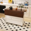 Hooseng Kitchen Island Cart with Storage, Rolling Kitchen Island Side Table on Wheels with Worktop, Kitchen Island Cart - 2 of 4