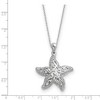 Black Bow Jewelry Rhodium Sterling Silver & CZ Make a Difference Starfish Necklace, 18in - image 2 of 4