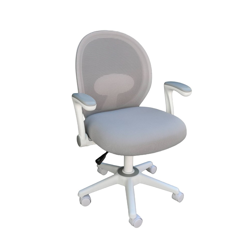 Boss Office Products Mesh Task Chair White: Ergonomic, Adjustable, Pneumatic Lift, Flip-Up Arms