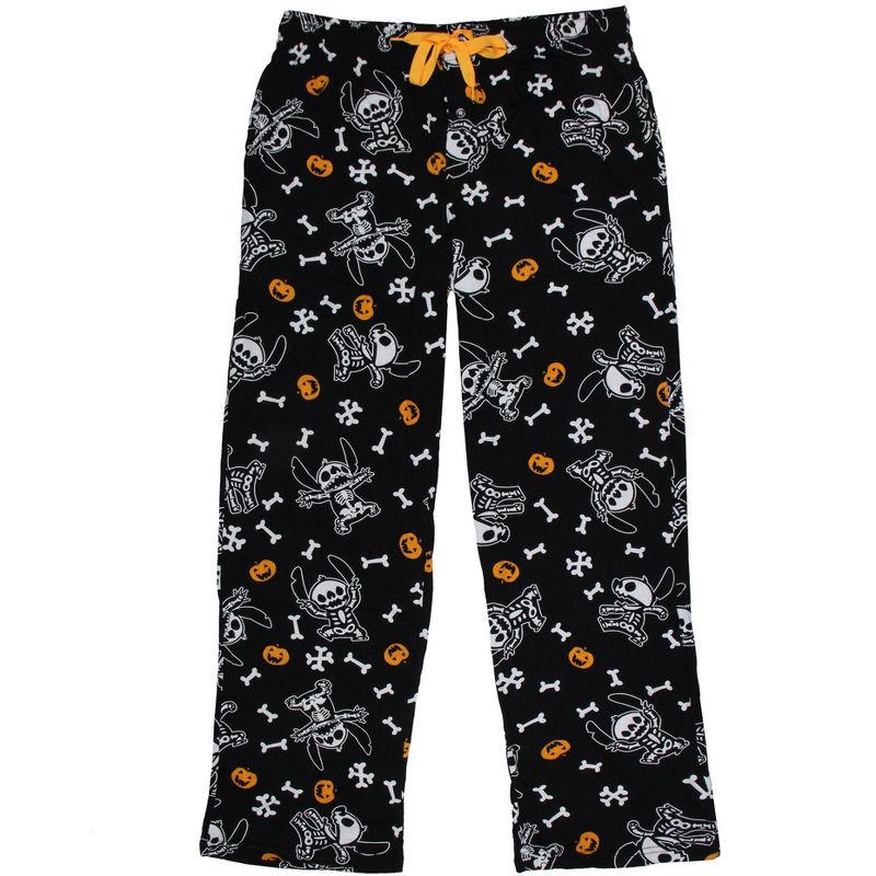Disney Lilo and Stitch Pajama Pants Halloween Skeleton Men's Lounge Pants, 1 of 5