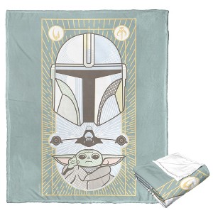 Disney Star Wars The Mandolorian Art Deco Silk Touch Throw Blanket 50x60 Inches - 1 of 3