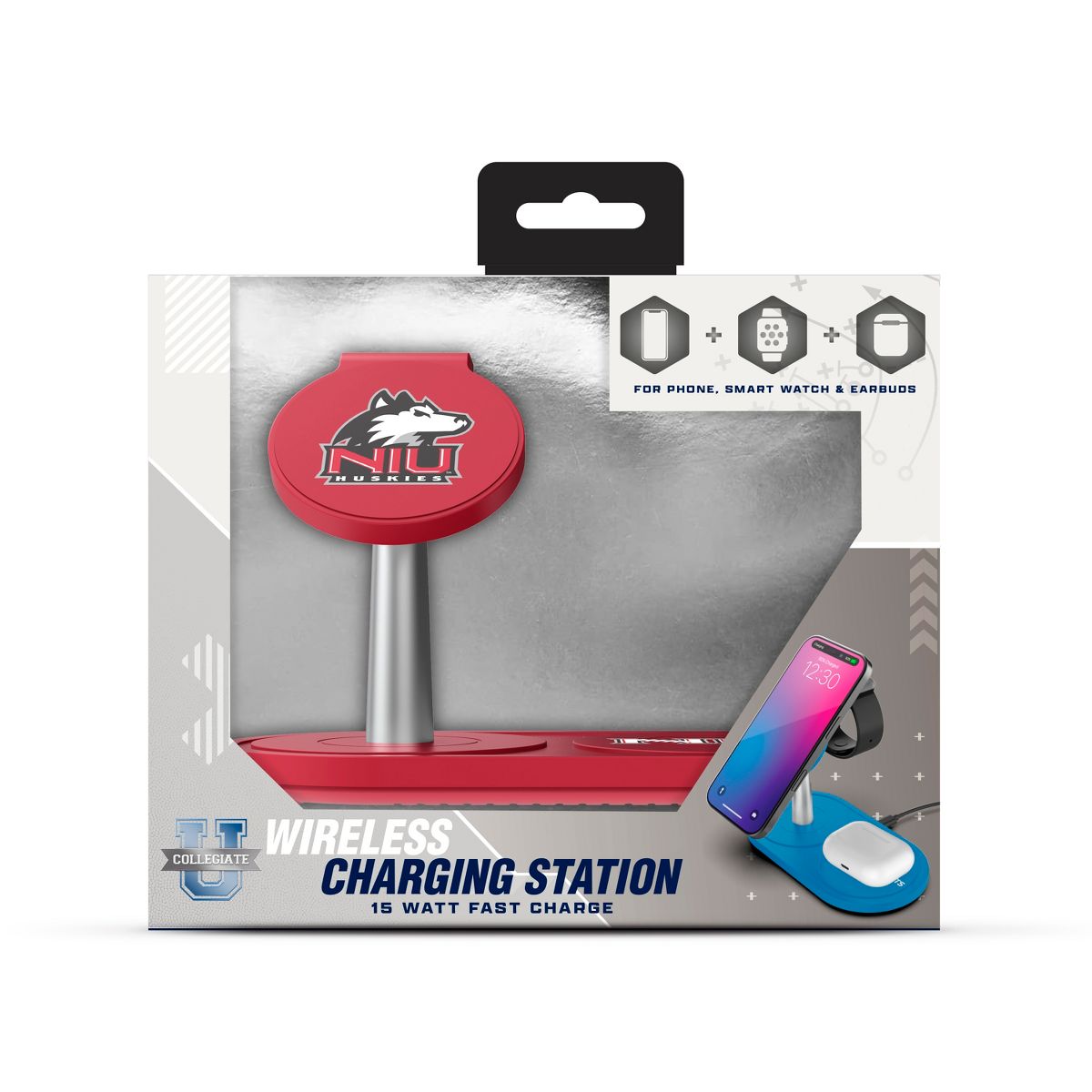 SOAR NCAA 3-in-1 Wireless Charging Station- Northern Illinois University - thumbnail 3