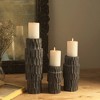 AZL1 Life Concept Candle Holders, Tall Carved Wood Centerpiece Stand for Dining Table and Mantel Display, Black, 4"*4"*12" - 3 of 4