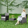 MAYEERTY 3-Piece Patio Furniture Set - with Glass Table, Woven Rattan Chairs for Garden, Terrace, Porch, Lawns. - 2 of 4