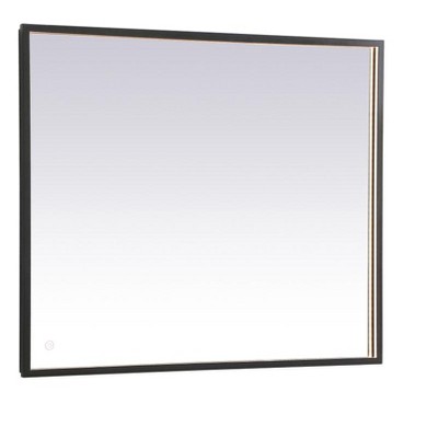Elegant Lighting Pier 30x36 inch LED mirror with adjustable color temperature 3000K/4200K/6400K in black