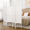 NicBex 5.6' Tall 4-panel Room Divider Folding Privacy Screen for Room Separation, Wave Fiber Freestanding Wall Partition, White - 3 of 4
