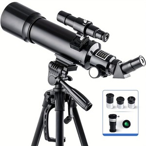 UBSSO Telescope 70 mm Aperture 400 mm Refractor Astronomical Portable Telescope for Kids Adults Beginners with Tripod Carrying Bag, White - 1 of 4