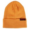 Garfield Face Character Cuffed Flat Embroidery Logo on Orange Acrylic Knitted Woven Beanie - 2 of 2