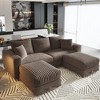 82.7'' Plush Corduroy U-Shaped Sectional Sofas with 2 Movable Ottomans, Deep Seat and Convertible Lounge Chair - 2 of 4