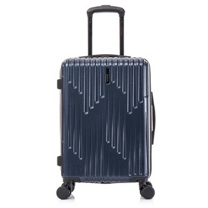 InUSA Drip Lightweight Hardside Carry On Spinner Suitcase - Blue - 1 of 4