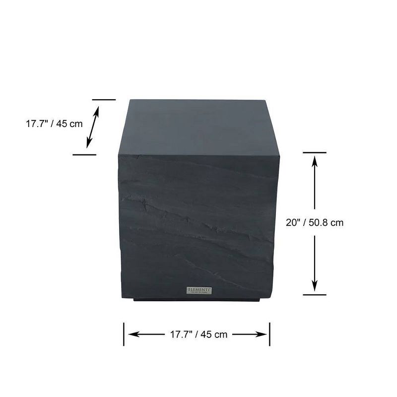 Envelor Elementi 2pc Outdoor Square Concrete Side Table Set Slate Black, 3 of 5