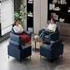 TYBOATLE Dark Gray Leather Accent Chair, Cozy Mid-Century Armchair for Living Room, Lobby, Office - 2 of 4