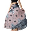 Women's Boho Maxi Skirt - Floral Print Long Flowy Skirt Grey Floral - 2 of 4