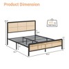 Bed Frame with Rattan, Iron Bed Frame with Under Bed Storage Space, Metal Platform Bed with Headboard - 3 of 4