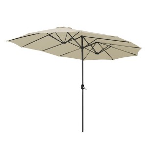 Yescom 14' Double-sided Twin Patio Umbrella Sun Shade UV30+ Water Fade Resistant Crank Outdoor Garden Market - 1 of 4