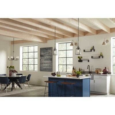 Riley 24" Brushed Nickel Chandelier with Clear Glass Shades