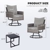 3-Piece Wicker Patio Furniture Set, Rattan Swivel Chairs with Coffee Table, Outdoor Seating for Porch, Balcony, or Garden –Wicker with Cushions - 2 of 4