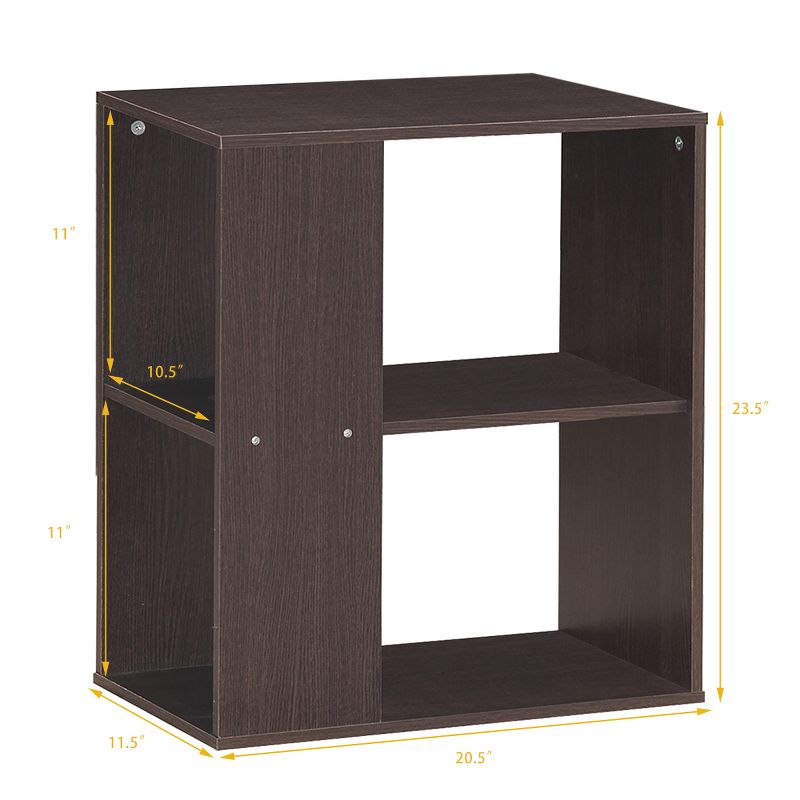 Tangkula 2-Piece 2-Tier Sofa Side End Table Modern Nightstand with Open Storage Shelves, 3 of 7